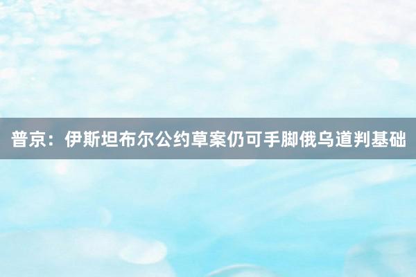 普京：伊斯坦布尔公约草案仍可手脚俄乌道判基础