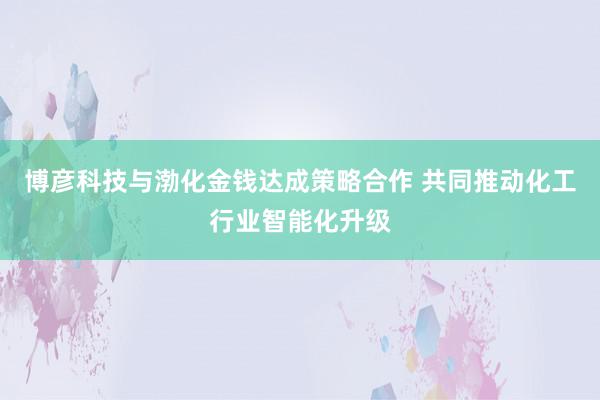 博彦科技与渤化金钱达成策略合作 共同推动化工行业智能化升级